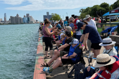 Anglers casting lines at the 24th Annual ICHA Fishing Derby in Windsor