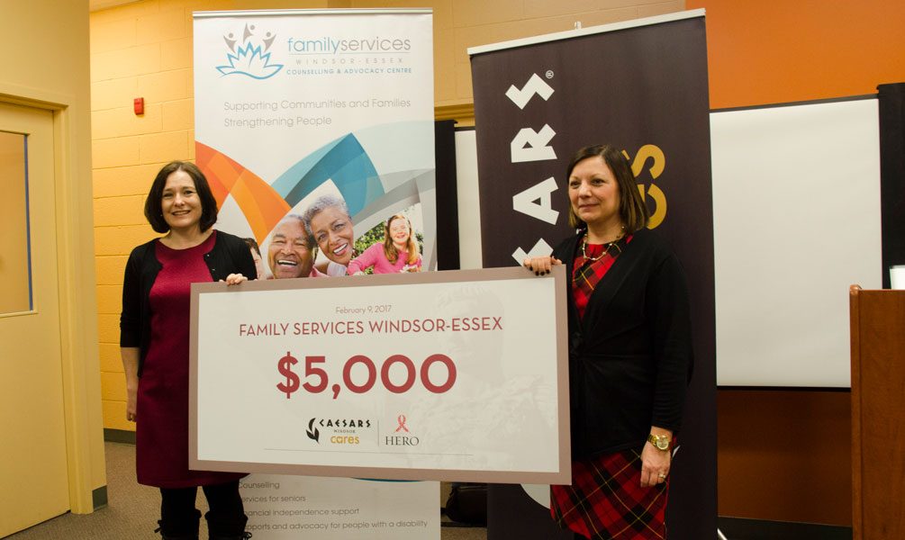 Family Services Windsor-Essex Celebrates Donation From Caesars Windsor