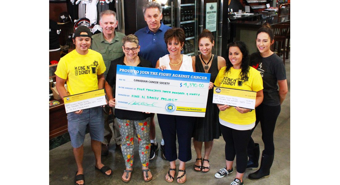 Walkerville Brewery and Craft Heads Brewing Co. Present Cheque to Canadian Cancer Society from Fine N' Dandy Project 2018