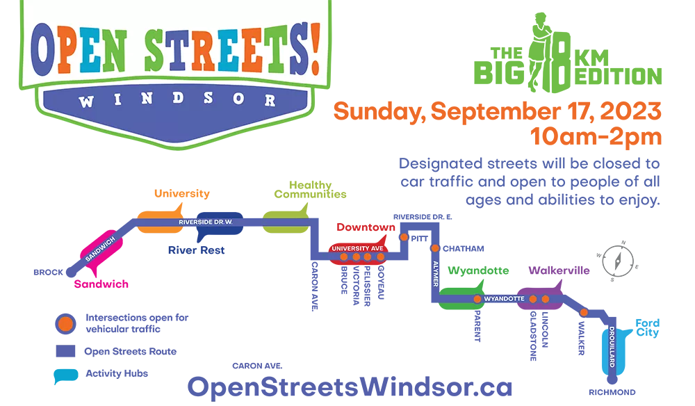 Open Streets Windsor Activity Map Vehicle Crossing Points Biz X magazine