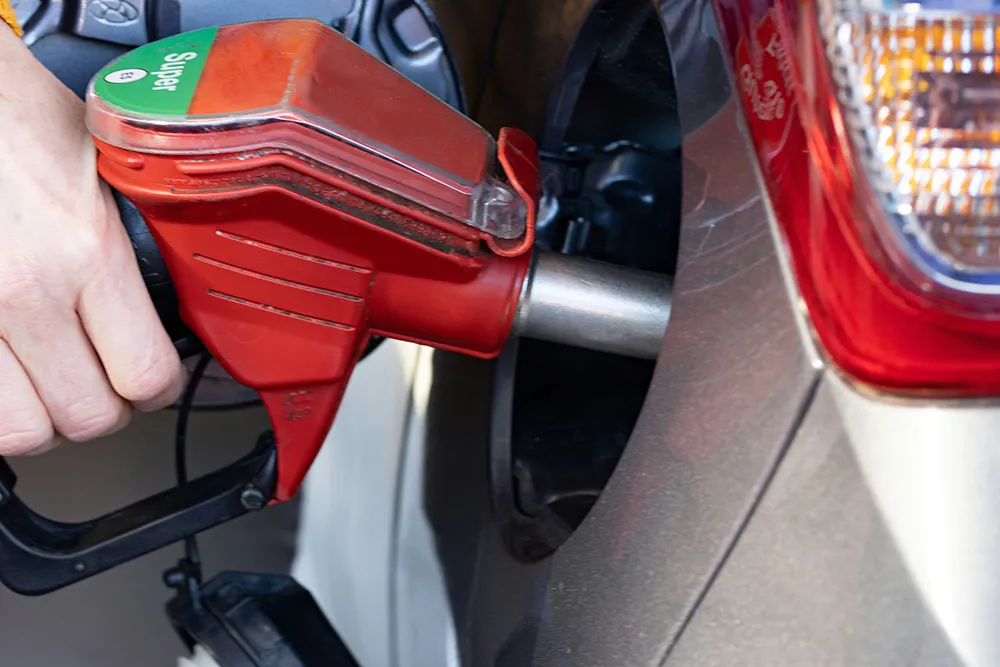 Filling up car with gasoline